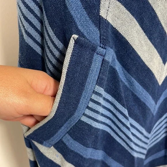 Anthropologie Maeve Blue Chevron Antonia Sleeveless Dress - Picture 6 of 7